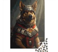Puzzle carré de 1000 pièces représentant Un Berger Allemand, en Bois, idéal comme Cadeau de Noël pour Adultes. Dimensions : 75 x 50 cm.