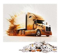 Puzzle carré de 1000 pièces représentant Un Camion à l'aquarelle, pour Adultes et Jeux éducatifs en Papier (38 x 26 cm). Jeu Familial.