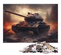 Puzzle carré de 1000 pièces représentant Un Char Allemand de la Seconde Guerre Mondiale, pour Adultes. Jeu de Puzzle en Papier, 38 x 26 cm.