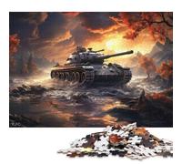 Puzzle carré de 1000 pièces représentant Un Char Tiger Panzer, idéal pour Adultes. Puzzle en Papier, décoration Murale, Cadeau de Noël. 38 x 26 cm / 1000 pièces.