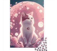 Puzzle carré de 1000 pièces représentant Un Chat, Style Japonais, pour Adultes. Jeu éducatif en Papier, 38 x 26 cm.