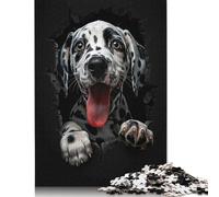Puzzle carré de 1000 pièces représentant Un Chien Dalmatien pour Adultes et Enfants, idéal comme Cadeau de Noël (75 x 50 cm).