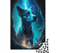 Puzzle carré de 1000 pièces représentant Un Chien Jack Russell Terrier, en Bois, pour Adultes et Toute la Famille (75 x 50 cm).