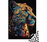 Puzzle carré de 1000 pièces représentant Un guépard (Style Pop Art), Format 38 x 26 cm, idéal pour Adultes. Jeu éducatif et ludique.