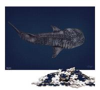 Puzzle carré de 1000 pièces représentant Un Requin-Baleine, en Bois, pour Adultes et Enfants (75 x 50 cm).