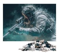 Puzzle carré de 1000 pièces représentant Un tireur d'élite en Action, pour Adultes et Jeux éducatifs en Bois. Jeu de 1000 pièces (75 x 50 cm).
