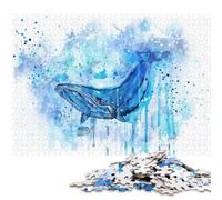Puzzle carré de 1000 pièces représentant Une Baleine à Bosse, de la Marque RosaliasArt, pour Adultes. Jeu éducatif en Bois, défi et 1000 pièces (75 x 50 cm).
