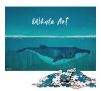 Puzzle carré de 1000 pièces représentant Une Baleine, en Bois, pour Adultes. Jeu éducatif et Stimulant. 1000 pièces (75 x 50 cm).
