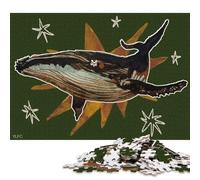 Puzzle carré de 1000 pièces représentant Une Baleine Spatiale et Un Paresseux Neven, en Bois, pour Adultes et Jeu éducatif Stimulant (75 x 50 cm).