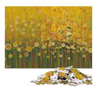 Puzzle carré de 1000 pièces représentant Une Grenouille Jouant de la flûte dans Un Champ de Fleurs, pour Adultes, Puzzle en Bois, Jeu de Manipulation, 1000 pièces (75 x 50 cm)
