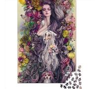 Puzzle carré de 1000 pièces représentant Une Magnifique déesse Chienne, Jeu éducatif en Papier pour Adultes et Enfants (38 x 26 cm).