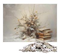 Puzzle carré de 1000 pièces représentant Une Nature Morte d'hiver avec Un Livre, pour Adultes, Puzzle en Bois, Jeu de Manipulation, 1000 pièces (75 x 50 cm)
