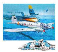 Puzzle carré de 1000 pièces représentant Une Voiture Heinkel He 111, en Bois, idéal pour Les Adultes et comme Cadeau de Noël (75 x 50 cm).
