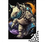 Puzzle carré de 1000 pièces sur Le thème de la mythologie du rhinocéros, en Bois, pour Adultes, Jeu éducatif Familial, 1000 pièces (75 x 50 cm)