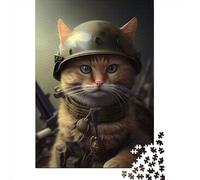 Puzzle carré de 1000 pièces sur Le thème des Chats Militaires, pour Adultes et Jeux éducatifs en Papier (38 x 26 cm). Jeu Familial.