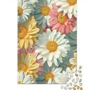 Puzzle carré de 1000 pièces sur Le thème des chrysanthèmes, en Bois, pour Adultes et Enfants. Idéal comme Cadeau de Noël (38 x 26 cm).