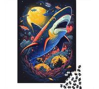 Puzzle carré de 1000 pièces sur Le thème des Requins et des pouvoirs surnaturels, pour Adultes et Famille (38 x 26 cm). Activité en Papier.
