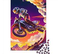 Puzzle carré de 1000 pièces sur Le thème du Motocross Freestyle pour Adultes et Enfants, en Bois, idéal comme Cadeau de Noël (75 x 50 cm).