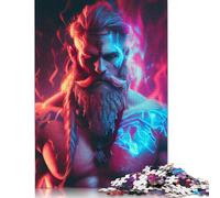 Puzzle carré de 1000 pièces Tyr mythologie nordique pour adultes, puzzle en bois jouets de divertissement familial 38x26 cm/1000 pièces
