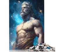 Puzzle carré de 1000 pièces "Un Dieu et la nuit étoilée" pour adultes, puzzles en bois, jeux de défi uniques, 1000 pièces (75x50 cm)