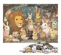 Puzzle carré de 300 pièces Alice au Pays des Merveilles : La forêt se rassemble, pour Adultes et Jeu éducatif en Bois (40 x 28 cm).