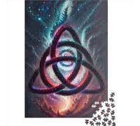 Puzzle carré de 500 pièces à Motifs de nœuds celtiques pour Adultes, Puzzle en Bois, Jouet de Divertissement Familial, 500 pièces (52 x 38 cm)