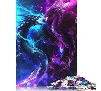 Puzzle carré de 500 pièces de la bataille du dragon cosmique pour adultes, puzzle en bois pour le divertissement familial, 500 pièces (52x38 cm)