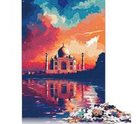 Puzzle carré de 500 pièces Le Taj Mahal en Inde pour Adultes Puzzles en Bois Puzzle éducatif Jeu Familial 500 pièces (52 x 38 cm)