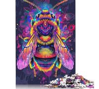 Puzzle carré de 500 pièces Neon Bee pour Adultes et Puzzles en Bois, Jouets éducatifs et Jeux familiaux, 500 pièces (52 x 38 cm)