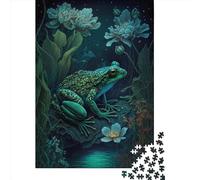 Puzzle carré de 500 pièces « Pays Mythique des Grenouilles » pour Adultes, Puzzle en Bois, Jeu de Manipulation, 500 pièces (52 x 38 cm)