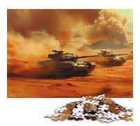 Puzzle carré de 500 pièces représentant des Chars d'assaut en Combat, pour Adultes et Jeux éducatifs en Bois, 500 pièces (52 x 38 cm).