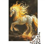 Puzzle carré de 500 pièces représentant des Chevaux et des Animaux pour Adultes, Puzzles en Bois, Jouets éducatifs et Jeux familiaux, 500 pièces (52 x 38 cm)