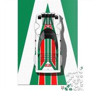 Puzzle carré de 500 pièces représentant des Voitures de Rallye Italiennes Classiques, en Bois, pour Adultes et activités familiales (52 x 38 cm).