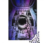 Puzzle carré de 500 pièces représentant Un Astronaute et Une fusée pour Adultes, Jeu éducatif en Bois, 500 pièces (52 x 38 cm)