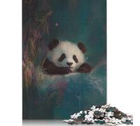 Puzzle carré de 500 pièces représentant Un bébé Panda, en Bois, pour Adultes et Jeux éducatifs (52 x 38 cm).