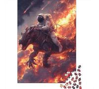 Puzzle carré de 500 pièces représentant Un Dragon de feu, en Bois, pour Adultes et Toute la Famille (52 x 38 cm).