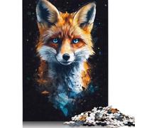 Puzzle carré de 500 pièces représentant Un Renard, en Bois, pour Adultes et Enfants. Idée Cadeau de Noël. 500 pièces (52 x 38 cm).