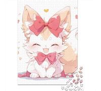 Puzzle carré de 500 pièces représentant Un Renard Mignon, en Bois, pour Adultes et Toute la Famille (52 x 38 cm).