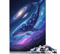 Puzzle carré de 500 pièces représentant Une Constellation de Baleines cosmiques dans Le Ciel étoilé de la Galaxie, pour Adultes et activités familiales (500 pièces, 52 x 38 cm)