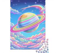 Puzzle carré de 500 pièces représentant Une Magnifique planète, en Bois, idéal comme Cadeau de Noël pour Adultes. Dimensions : 52 x 38 cm.