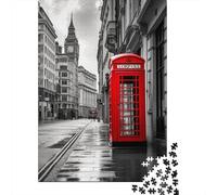Puzzle carré de 500 pièces représentant Une Rue de Londres, en Bois, pour Adultes et Enfants (52 x 38 cm).