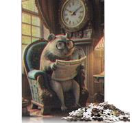 Puzzle carré de 500 pièces représentant Une Souris lisant Un Journal pour Adultes et Puzzles en Bois, Jouets éducatifs et Jeux familiaux, 500 pièces (52 x 38 cm)