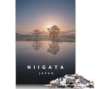 Puzzle carré de 500 pièces Rizières de Niigata pour Adultes, Puzzle en Bois éducatif pour Enfants (500 pièces, 52 x 38 cm)