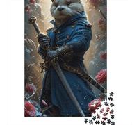 Puzzle carré de 500 pièces Samurai Raton Laveur pour Adultes et Puzzles en Bois pour Une activité familiale 500 pièces (52x38cm)