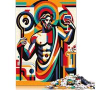 Puzzle carré de 500 pièces sur Le thème de la mythologie Grecque de Dionysos pour Adultes, Puzzle en Bois, décoration Murale, Cadeaux de Noël, 500 pièces (52 x 38 cm)