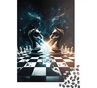 Puzzle carré de 500 pièces sur Le thème de l'univers des échecs pour Adultes et Puzzles en Bois, décoration intérieure, 500 pièces (52 x 38 cm)
