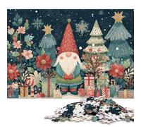 Puzzle carré de 500 pièces sur Le thème des Gnomes festifs, idéal pour Adultes et en Bois, Parfait comme Cadeau de Noël (52 x 38 cm).