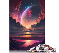 Puzzle carré de 500 pièces sur Les rivages extraterrestres pour Adultes, Puzzles en Bois, Jeux de défi Uniques, 500 pièces (52 x 38 cm)
