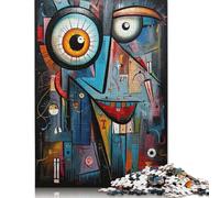 Puzzle carré de 500 pièces, œuvres d'art abstraites et colorées, pour Adultes, Puzzles en Bois pour Cadeaux de Noël, 500 pièces (52 x 38 cm)