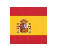 Puzzle carré de briques de construction imprimé drapeau espagnol - Blocs de construction créatifs pour la maison et le bureau